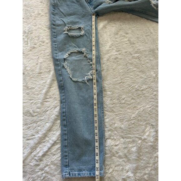 BDG Urban Outfitters Baggy Boyfriend Light Wash Distressed Jeans Size 24 - Picture 4 of 5